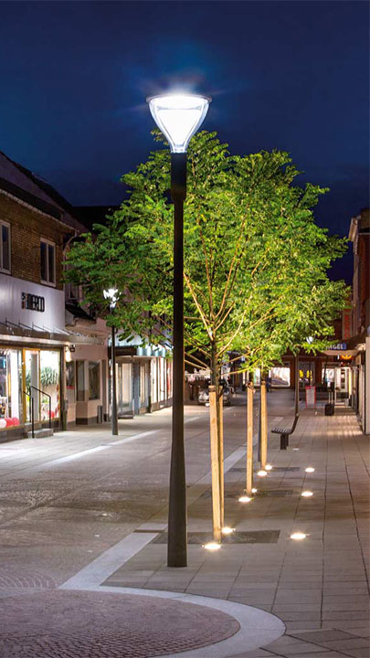 Światła uliczne LED Metronomis firmy Philips okazały się znakomite do celów oświetlenia miejskiego w Naestved w Danii