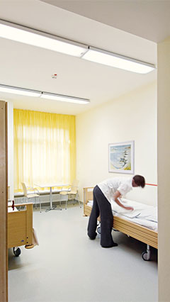 Sala dla pacjentów w klinice psychiatrii; oświetlenie marki Philips