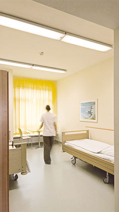 Sala dla pacjentów w klinice psychiatrii; oświetlenie marki Philips
