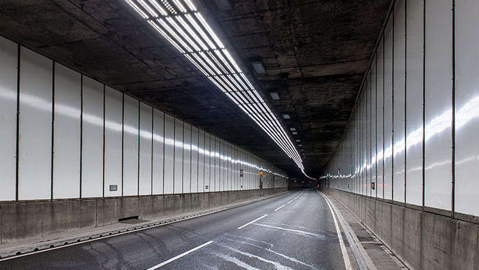 Oprawy typu Highbay w tunelu Meir