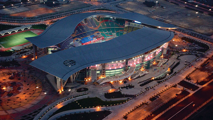 Stadion Olimpijski w Guangzhou; oświetlenie marki Philips Lighting