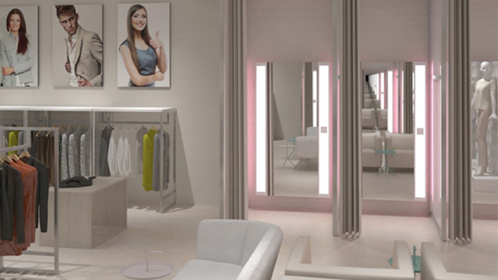 Oświetlenie przymierzalni PerfectScene firmy Philips Lighting może pokazać kupującym, jak ubrania będą wyglądały w różnych sytuacjach