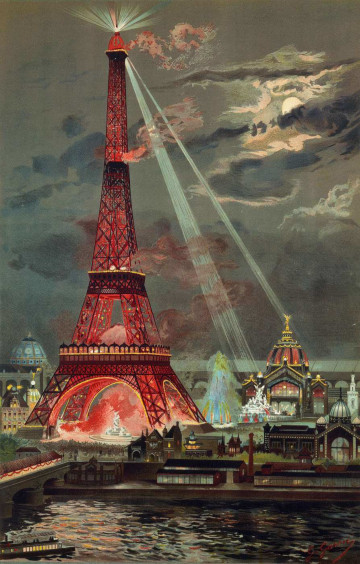 Iluminacja Wieży Eiffla podczas Wystawy Światowej w 1899 r.